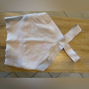 Abercrombie & Fitch Ribbed Halter Crop Top with Cross Straps